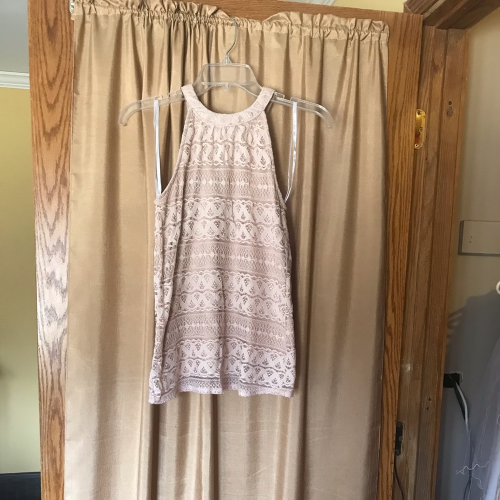 🌸 Light blush /tan colored halter top, Size XS